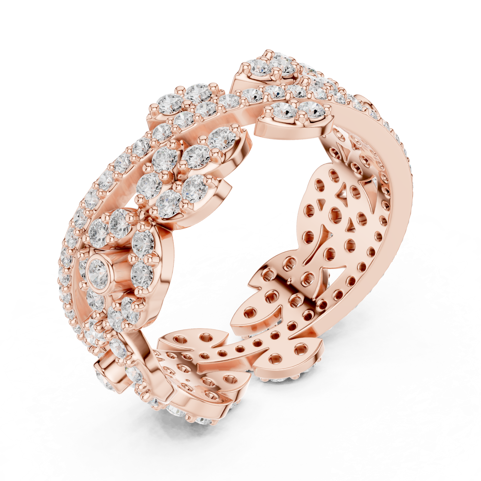 Gold Ring r45, Rose Gold, view 2
