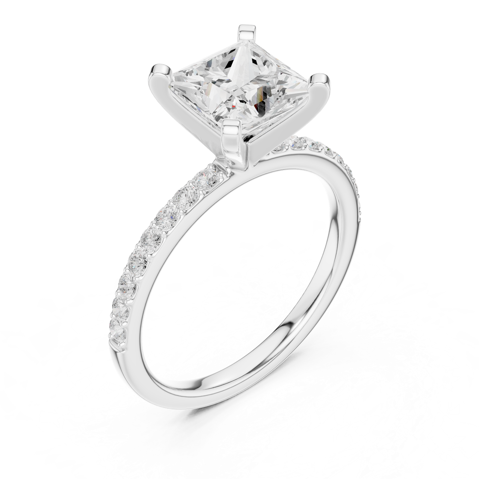 Gold Ring DDLR-890, White Gold, view 2