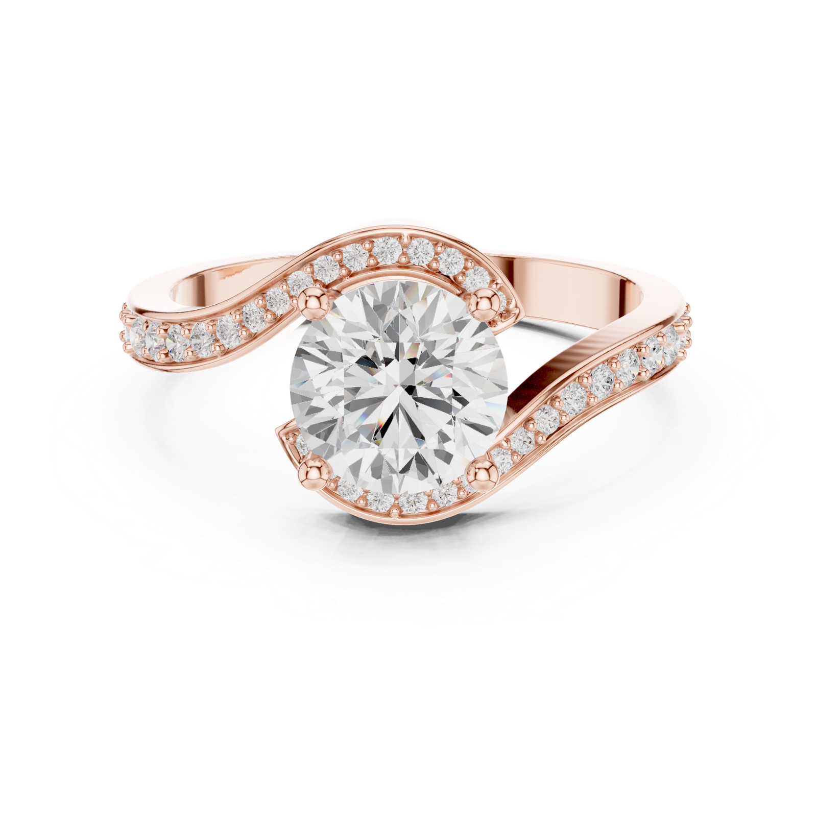Gold Ring DDLR-803, Rose Gold, view 4