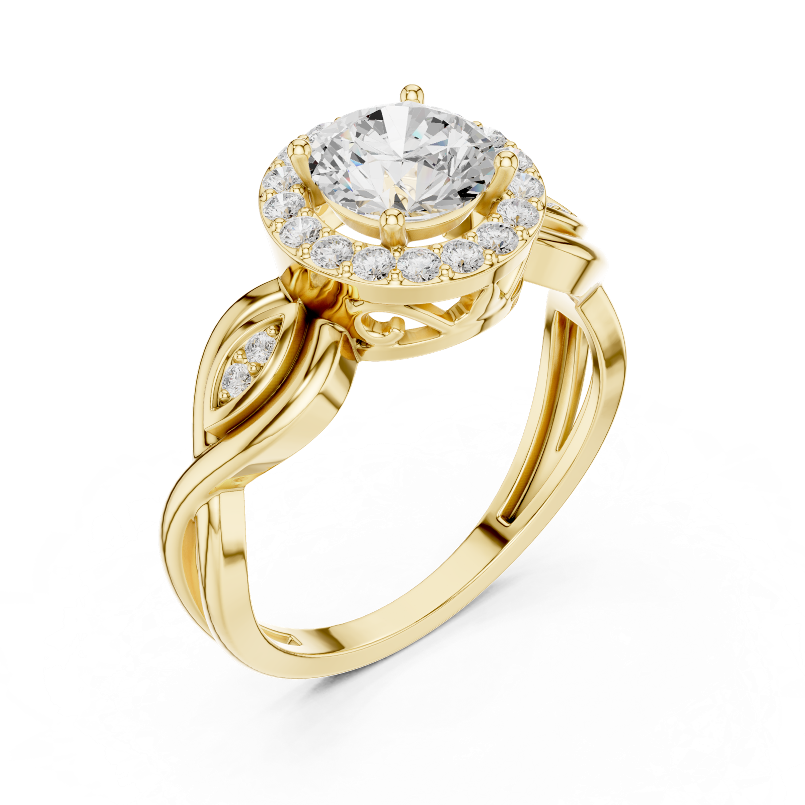 Gold Ring DDLR-821, Yellow Gold, view 2
