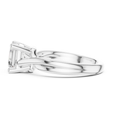 Gold Twisted Band Solitaire Engagement Ring, Asscher center stone, White Gold, view 3