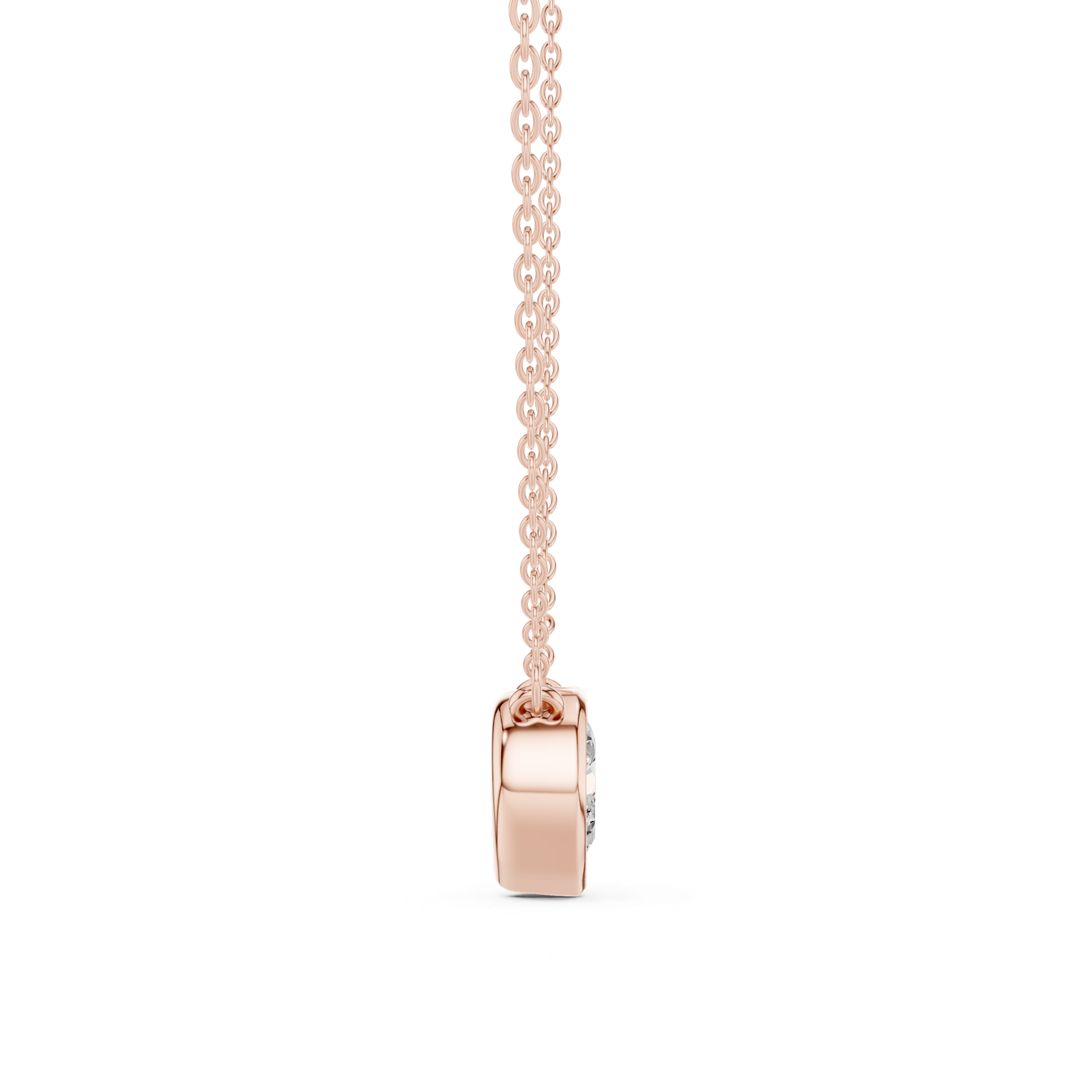 Gold Jewelry, Heart center stone, Rose Gold, view 3