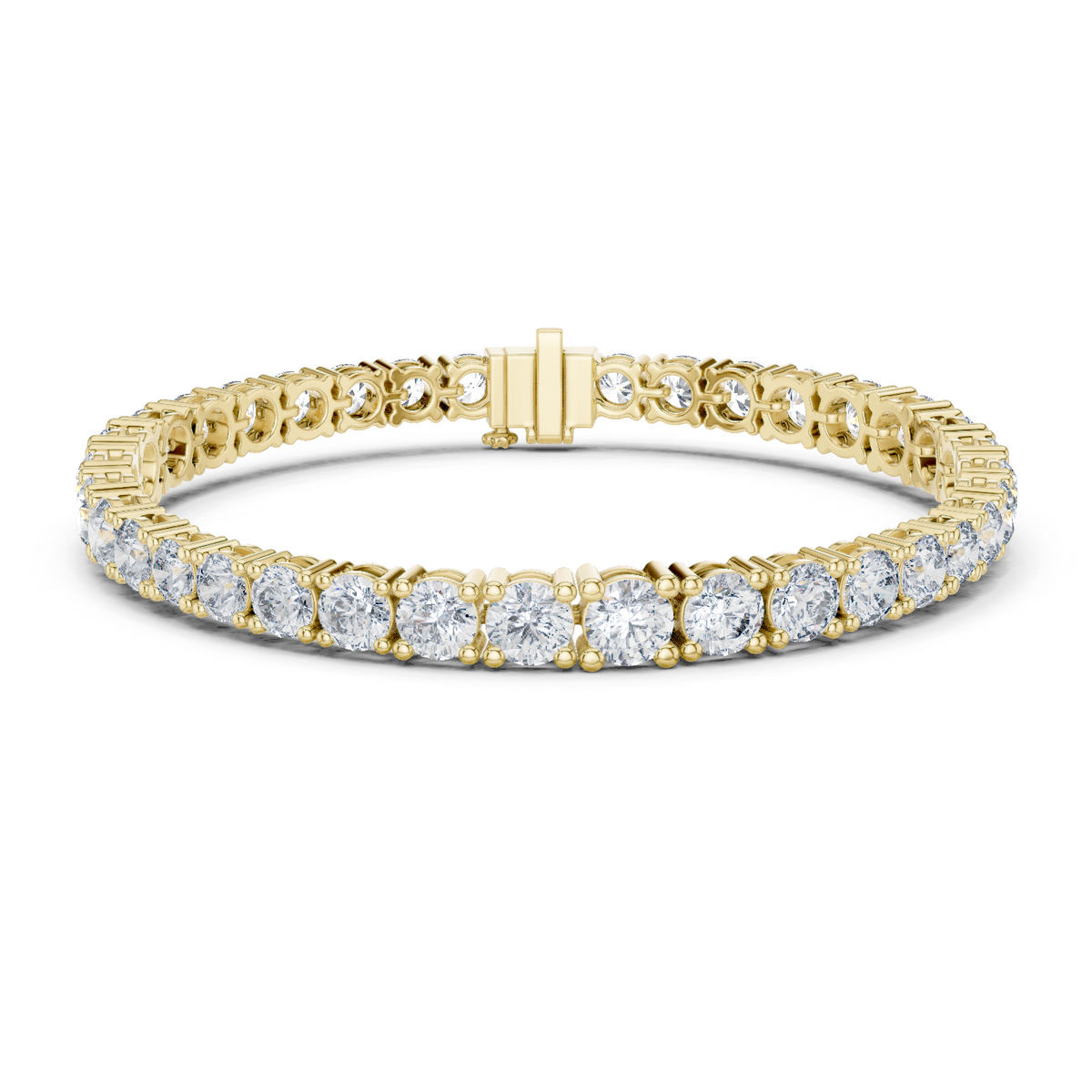 14K Solid Gold Lab Diamond Bracelet, Yellow Gold