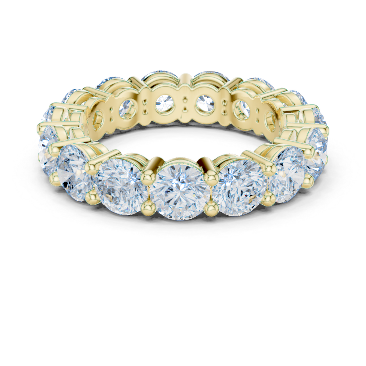 14K Solid Gold Lab Diamond Eternity Ring, Yellow Gold