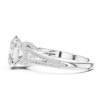 Gold Ring DDLR-252, Oval center stone, White Gold, view 3