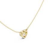 Gold Jewelry, Heart center stone, Yellow Gold, view 2