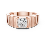 14K Solid Gold Lab Diamond Solitaire Ring, Rose Gold, view 4