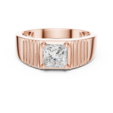14K Solid Gold Lab Diamond Solitaire Ring, Rose Gold, view 4