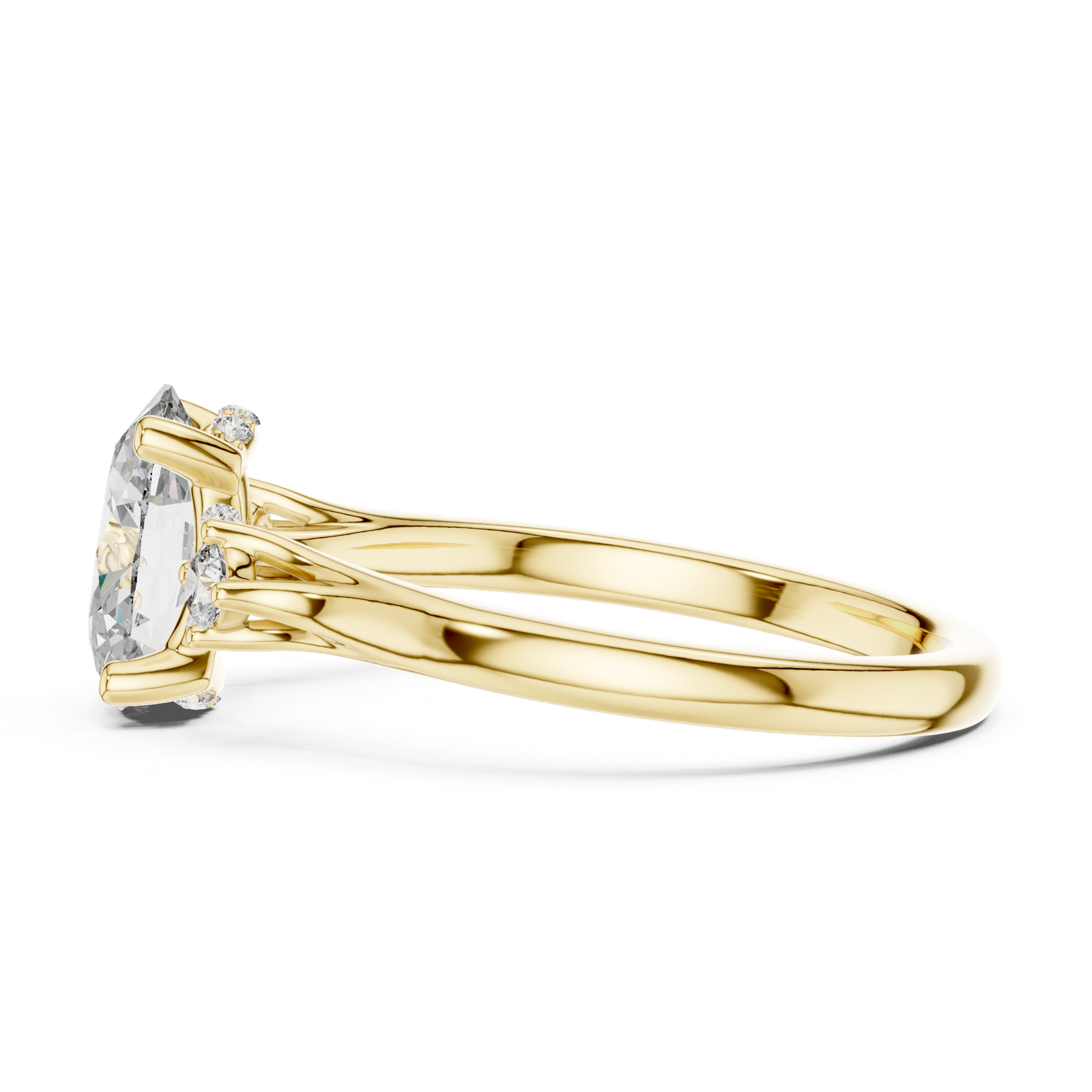 Gold Ring DDLR-164, Yellow Gold, view 3