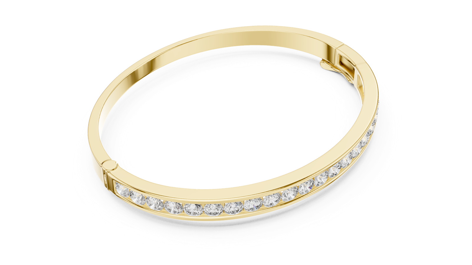 14K Solid Gold Lab Diamond Bracelet, Yellow Gold, view 2