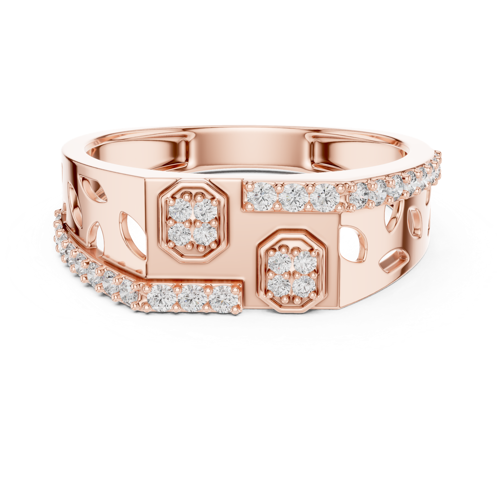 Gold Ring LR-01 (30), Rose Gold, view 4