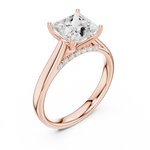 Gold Jewelry L36-18, Princess center stone, Rose Gold, view 2