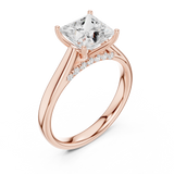 Gold Jewelry L36-18, Princess center stone, Rose Gold, view 2