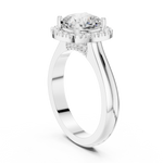 Gold Ring, Cushion center stone, White Gold, view 1