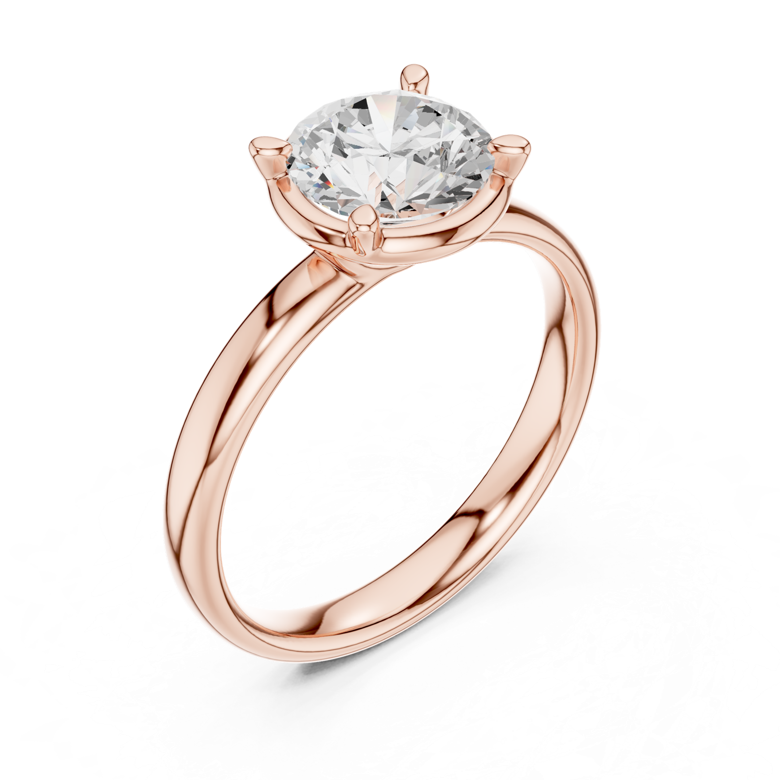 Gold Jewelry L36-10, Round center stone, Rose Gold, view 2