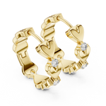 Gold Earrings L02-359, Yellow Gold, view 2