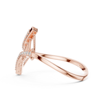 14K Solid Gold Lab Diamond Crossover Ring, Rose Gold, view 3