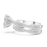 Gold Ring DDLR-300, Princess center stone, White Gold, view 3