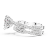 Gold Ring DDLR-300, Princess center stone, White Gold, view 3