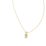 14K Solid Gold Lab Diamond Solitaire Pendant Necklace, Yellow Gold, view 2