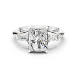 Gold Jewelry L35-67, Radiant center stone, White Gold