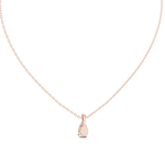 14K Solid Gold Lab Diamond Solitaire Pendant Necklace, Rose Gold, view 4