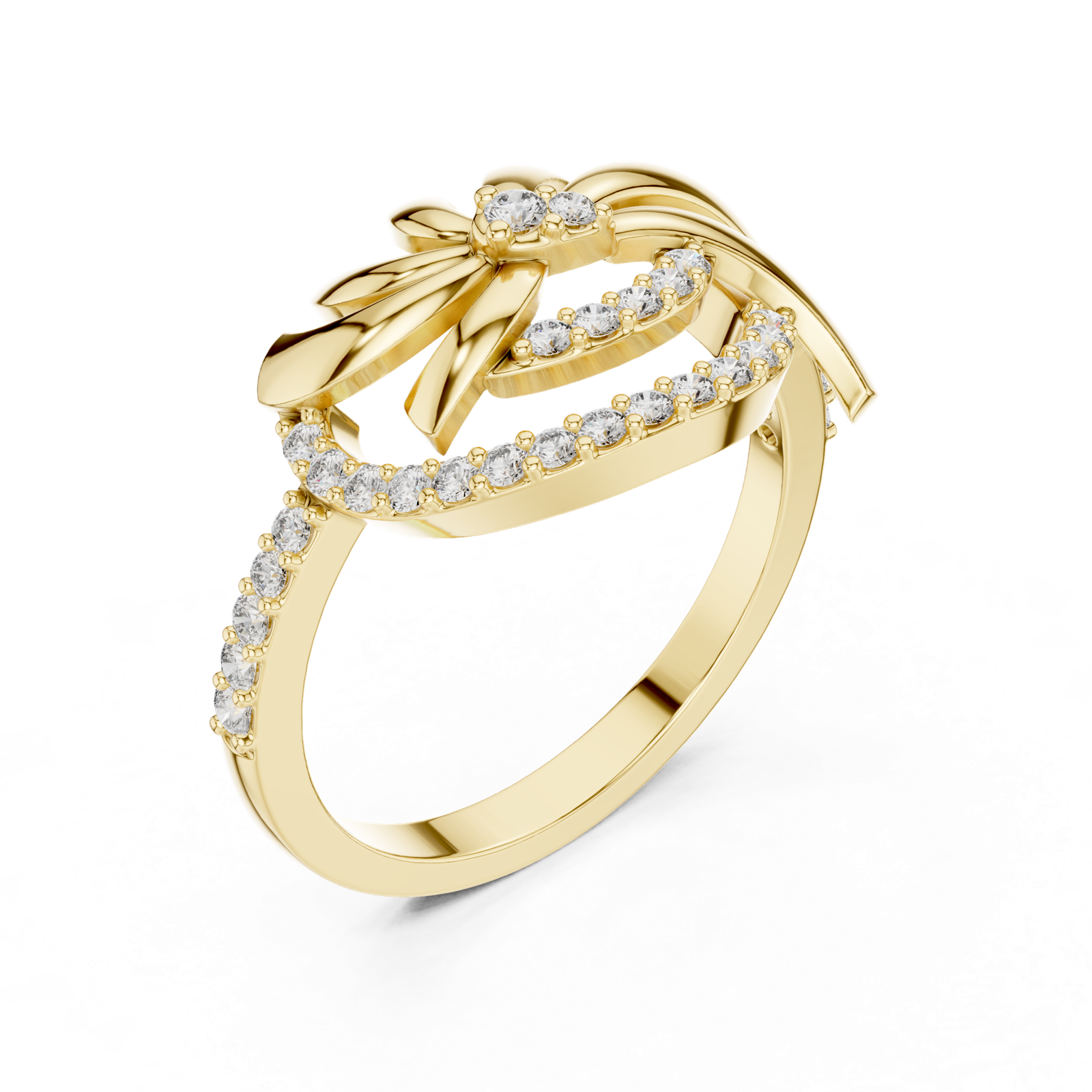 Gold Ring LR-01 (86), Yellow Gold, view 2