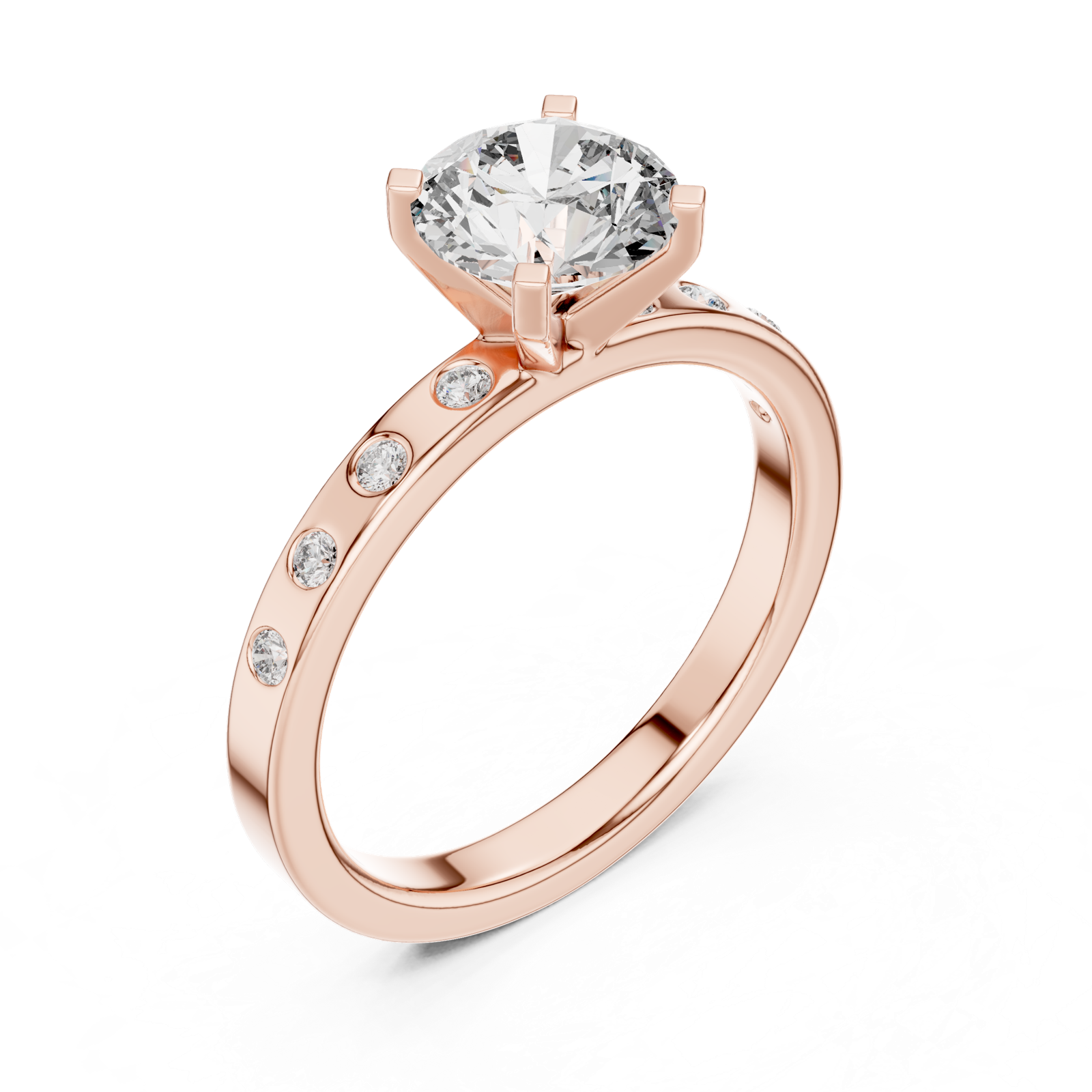 Gold Ring DDLR-189, Rose Gold, view 2