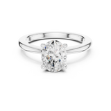 Gold Ring DDLR-032, Oval center stone, White Gold, view 4