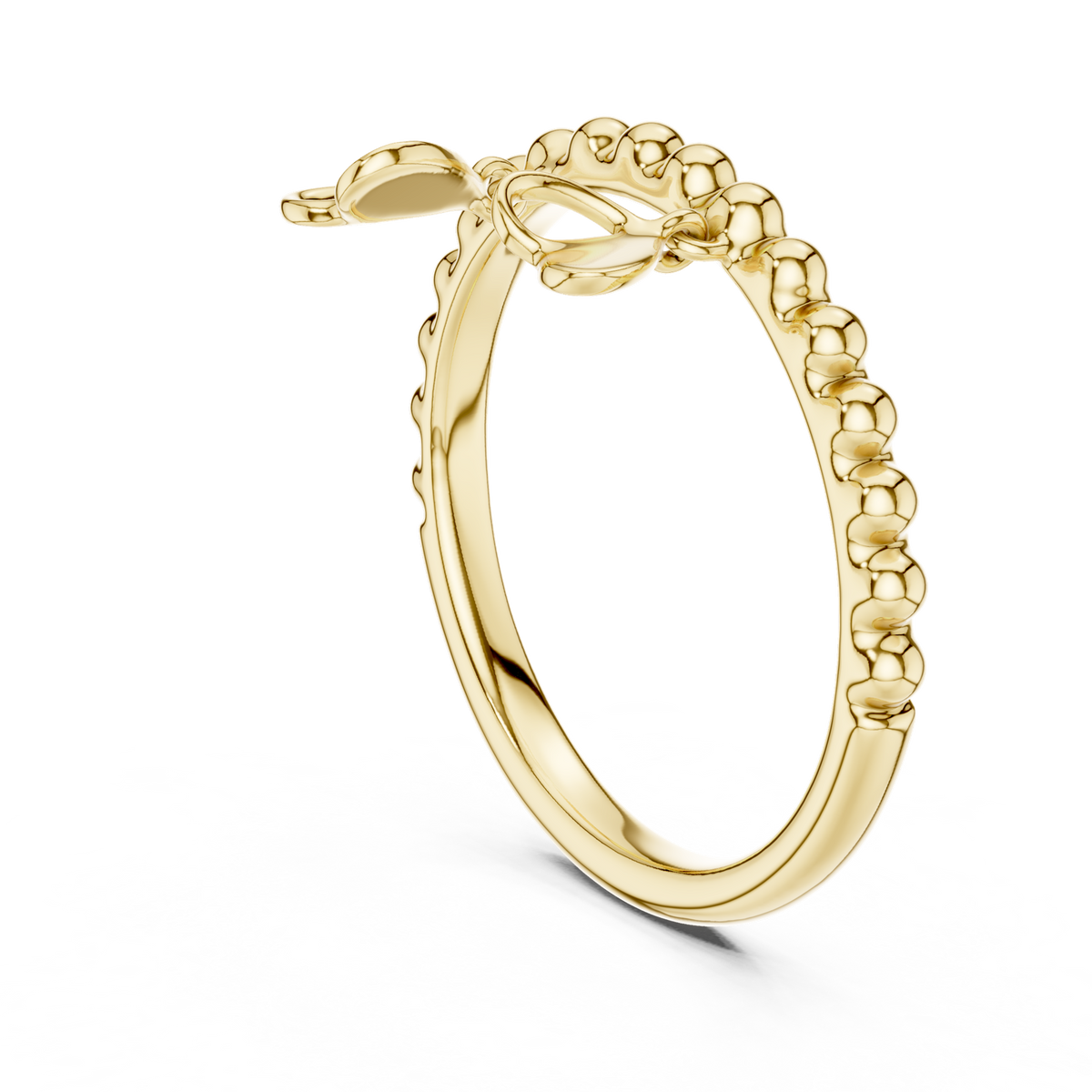14K Solid Gold Lab Diamond Heart Band Ring, Yellow Gold, view 1