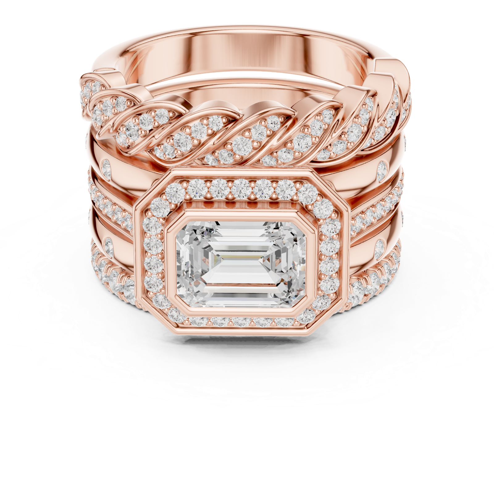 Gold Ring DDLR-849, Rose Gold, view 4