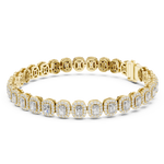 14K Solid Gold Lab Diamond Bracelet, Yellow Gold, view 1