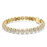 14K Solid Gold Lab Diamond Bracelet, Yellow Gold, view 1