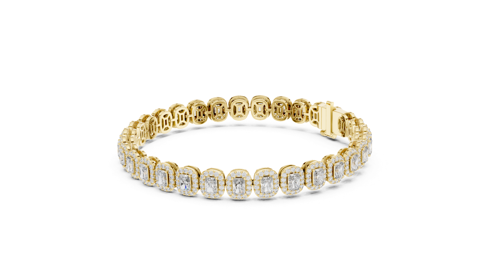 14K Solid Gold Lab Diamond Bracelet, Yellow Gold, view 1