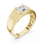 14K Solid Gold Lab Diamond Solitaire Ring, Yellow Gold, view 2