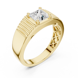 14K Solid Gold Lab Diamond Solitaire Ring, Yellow Gold, view 2