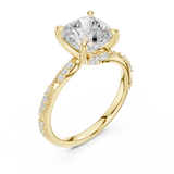 Gold Ring DDLR-167, Cushion center stone, Yellow Gold, view 2