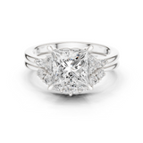 Gold Ring DDLR-440, Princess center stone, White Gold