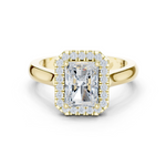 Gold Ring DDLR-338, Radiant center stone, Yellow Gold