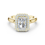 Gold Ring DDLR-338, Radiant center stone, Yellow Gold
