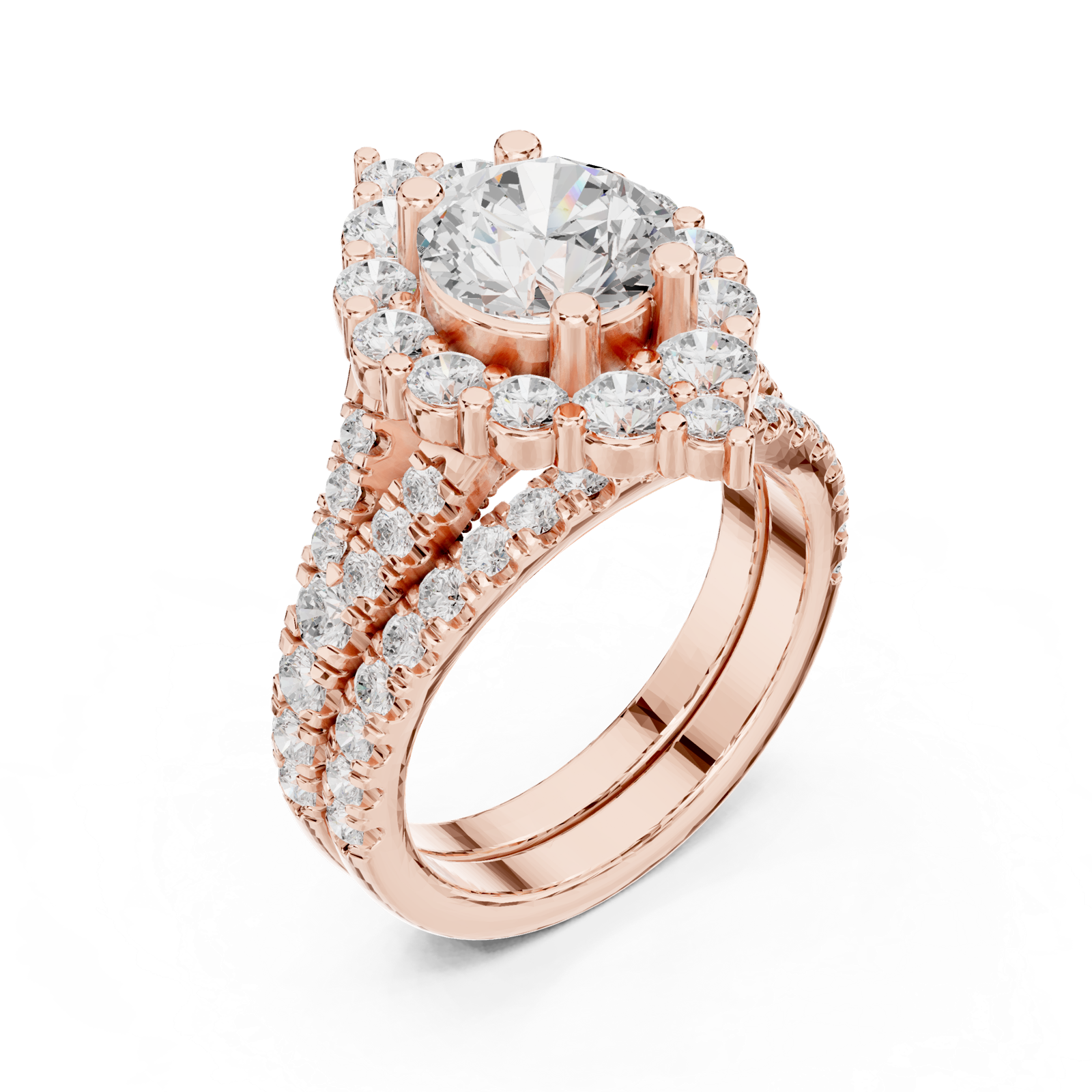 Gold Ring DDLR-297, Rose Gold, view 2