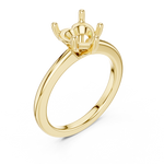 Gold Ring DDLR-032, Heart center stone, Yellow Gold, view 2