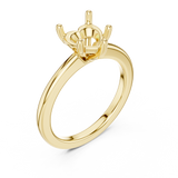 Gold Ring DDLR-032, Heart center stone, Yellow Gold, view 2