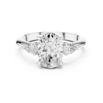 Gold Jewelry L35-66, Oval center stone, White Gold, view 4