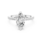 Gold Ring DDLR-040, Marquise center stone, White Gold, view 4