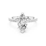 Gold Ring DDLR-040, Marquise center stone, White Gold, view 4