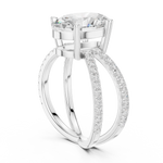 Gold Jewelry L36-25, Oval center stone, White Gold, view 1