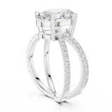 Gold Jewelry L36-25, Oval center stone, White Gold, view 1