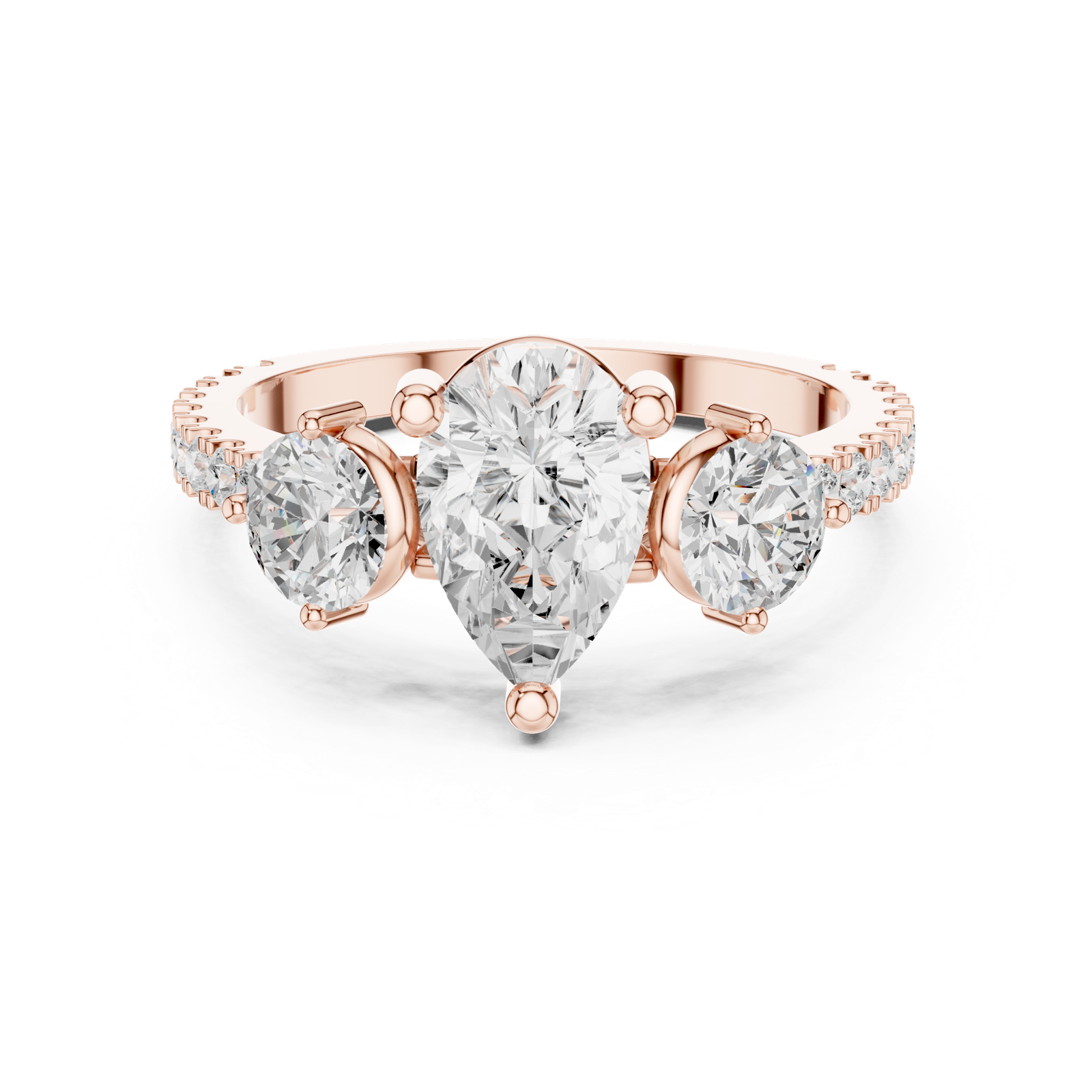 Gold Ring DDLR-1096, Rose Gold, view 4