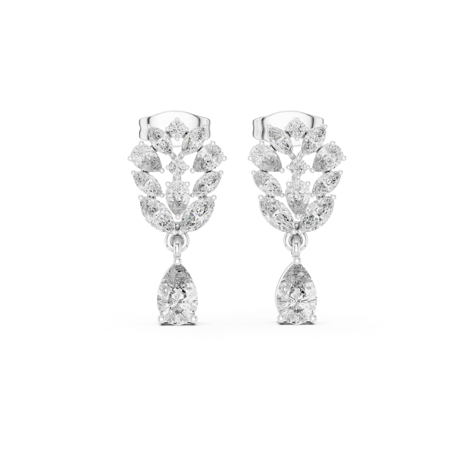 Gold Earrings AGDER-276, White Gold